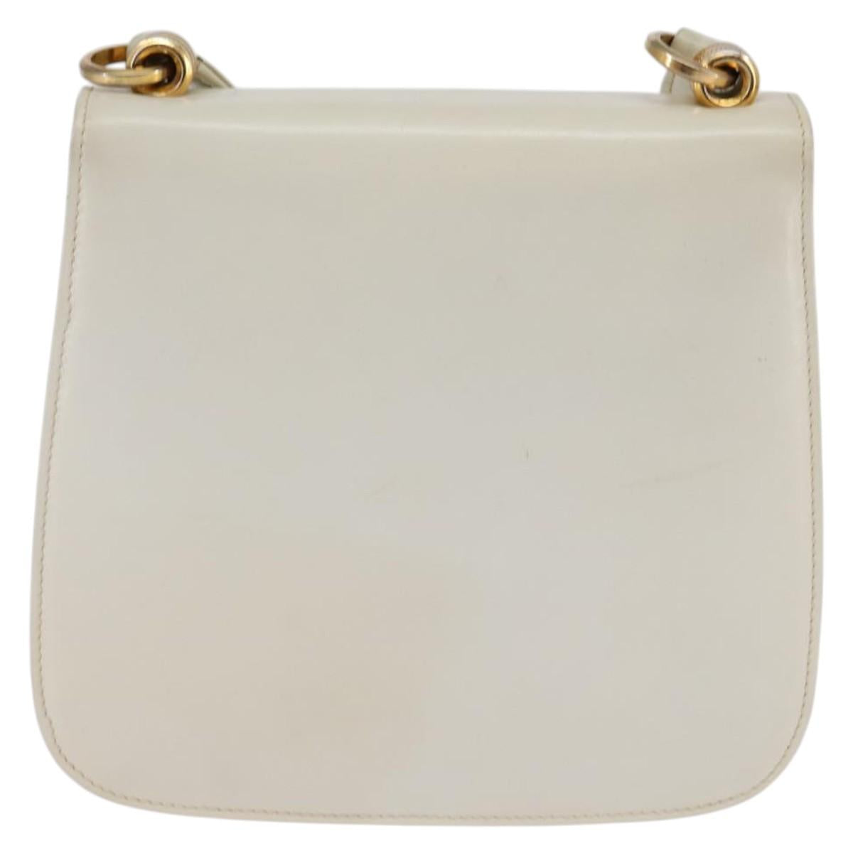 Gucci 70s Ivory Leather Lapis Shoulder Bag