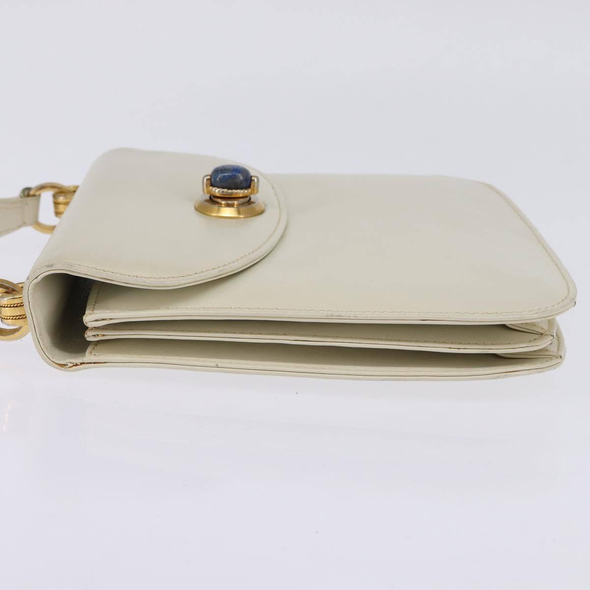 Gucci 70s Ivory Leather Lapis Shoulder Bag