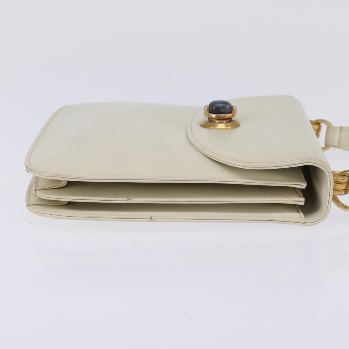 Gucci 70s Ivory Leather Lapis Shoulder Bag