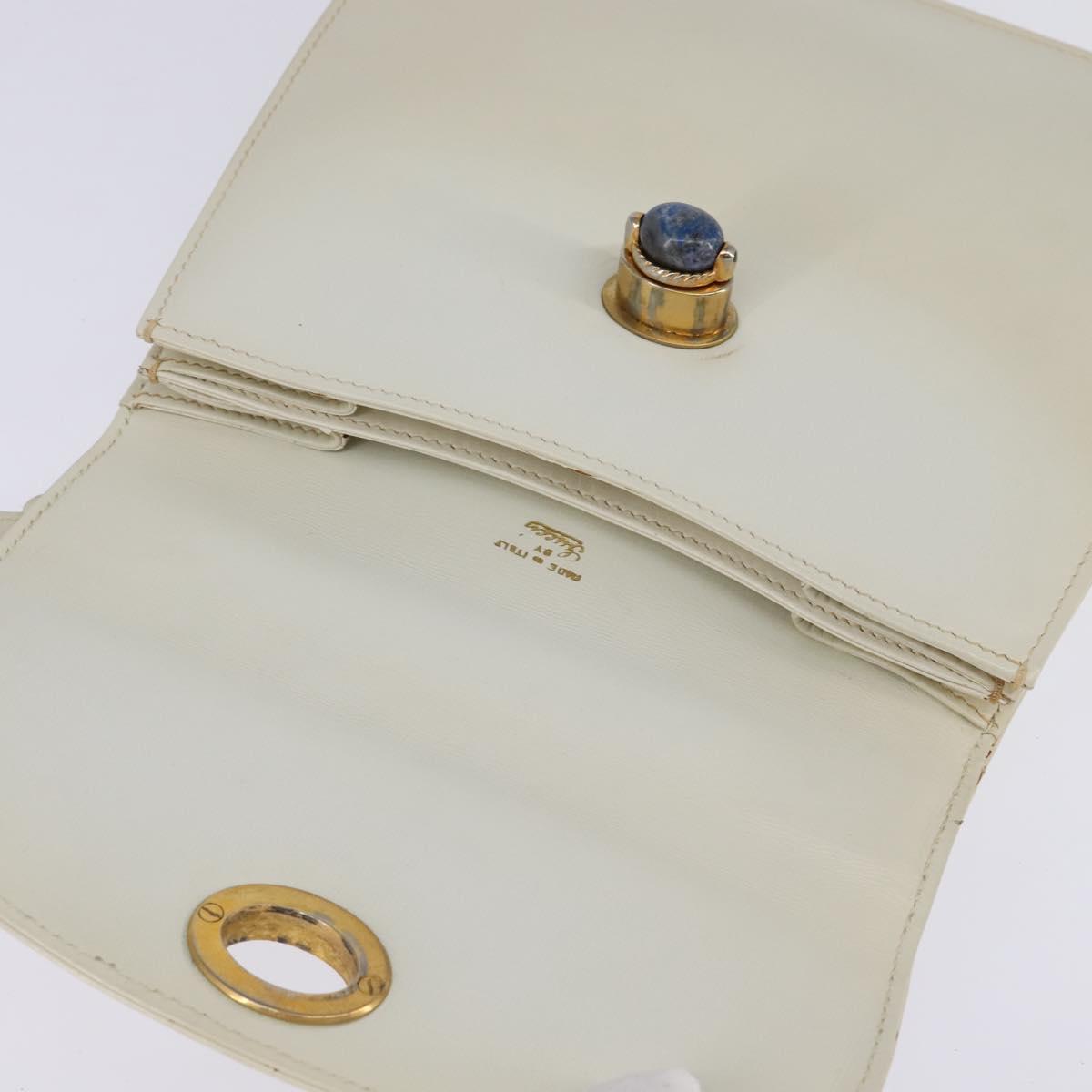 Gucci 70s Ivory Leather Lapis Shoulder Bag