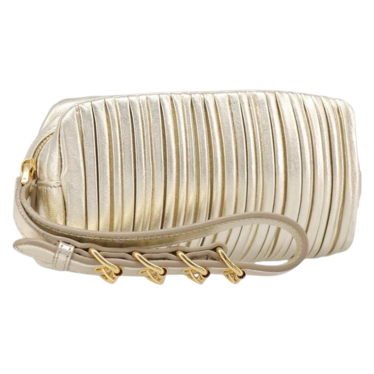 Miu Miu Gold Matelassé Pouch