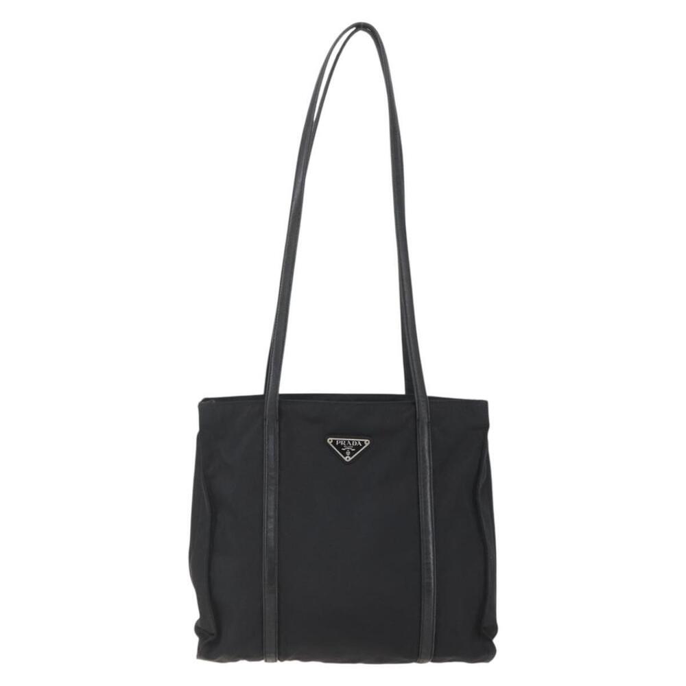 Prada 1990s Tessuto Leather Trim Tote
