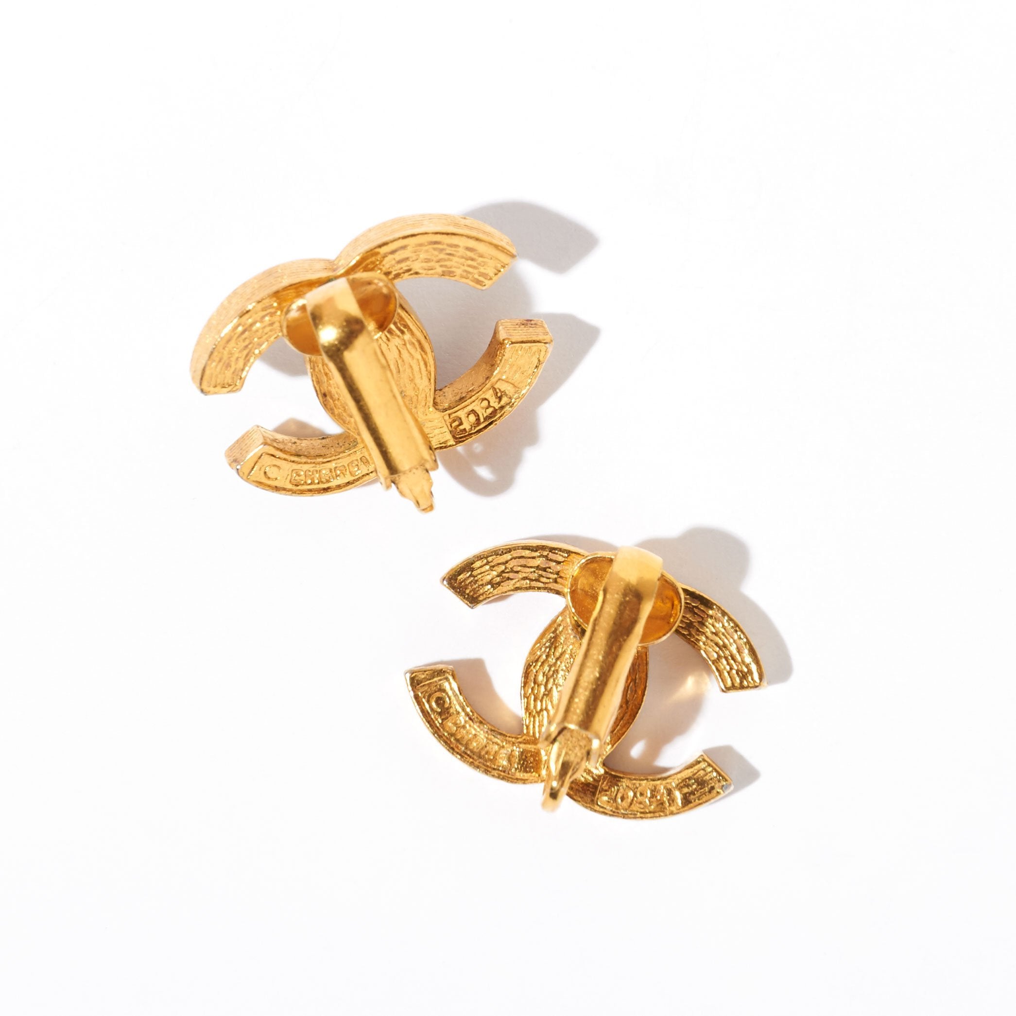 Chanel Vintage Logo Crystal Earrings - Parallel Luxury