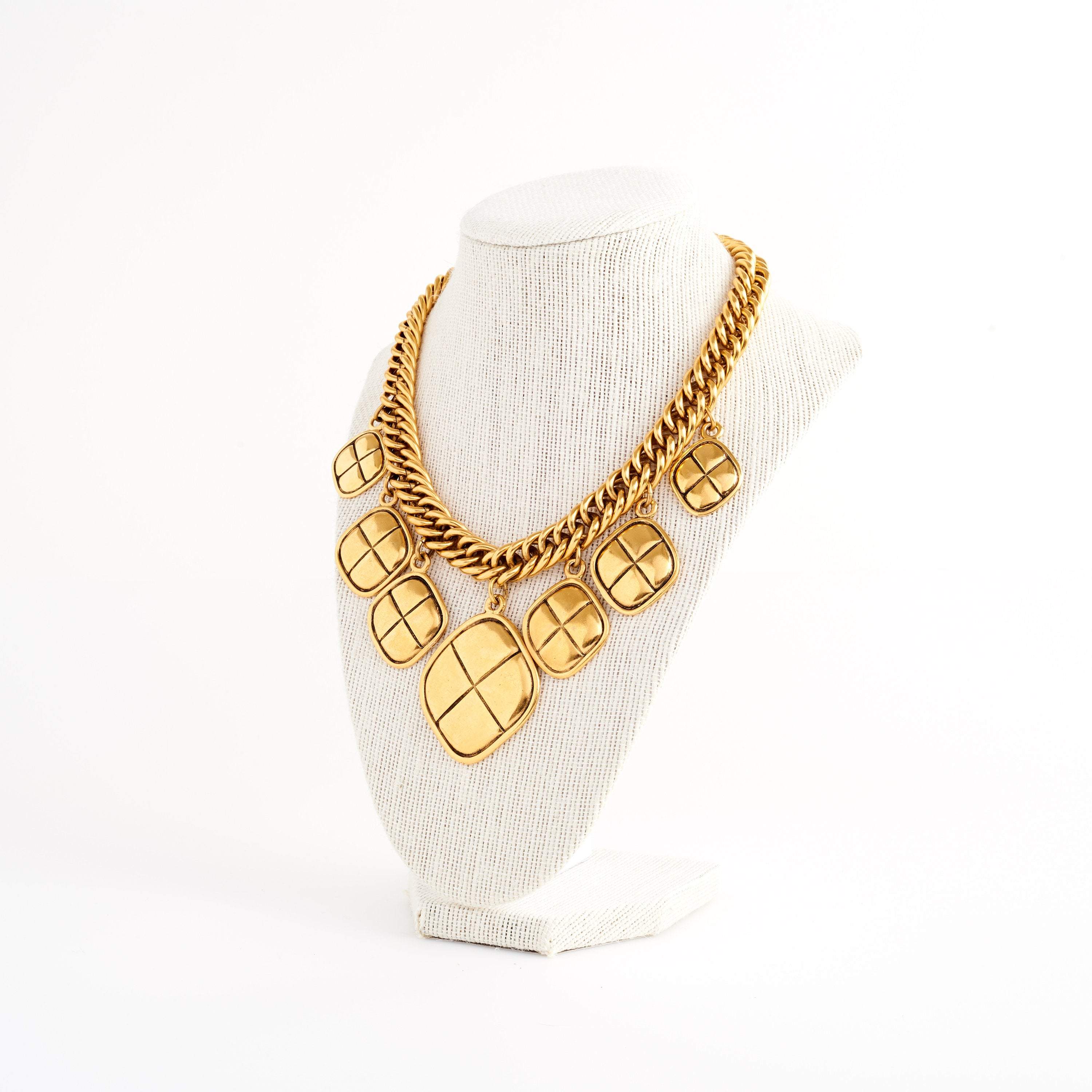 Chanel Vintage Quilted Charm Necklace - Parallel Luxury