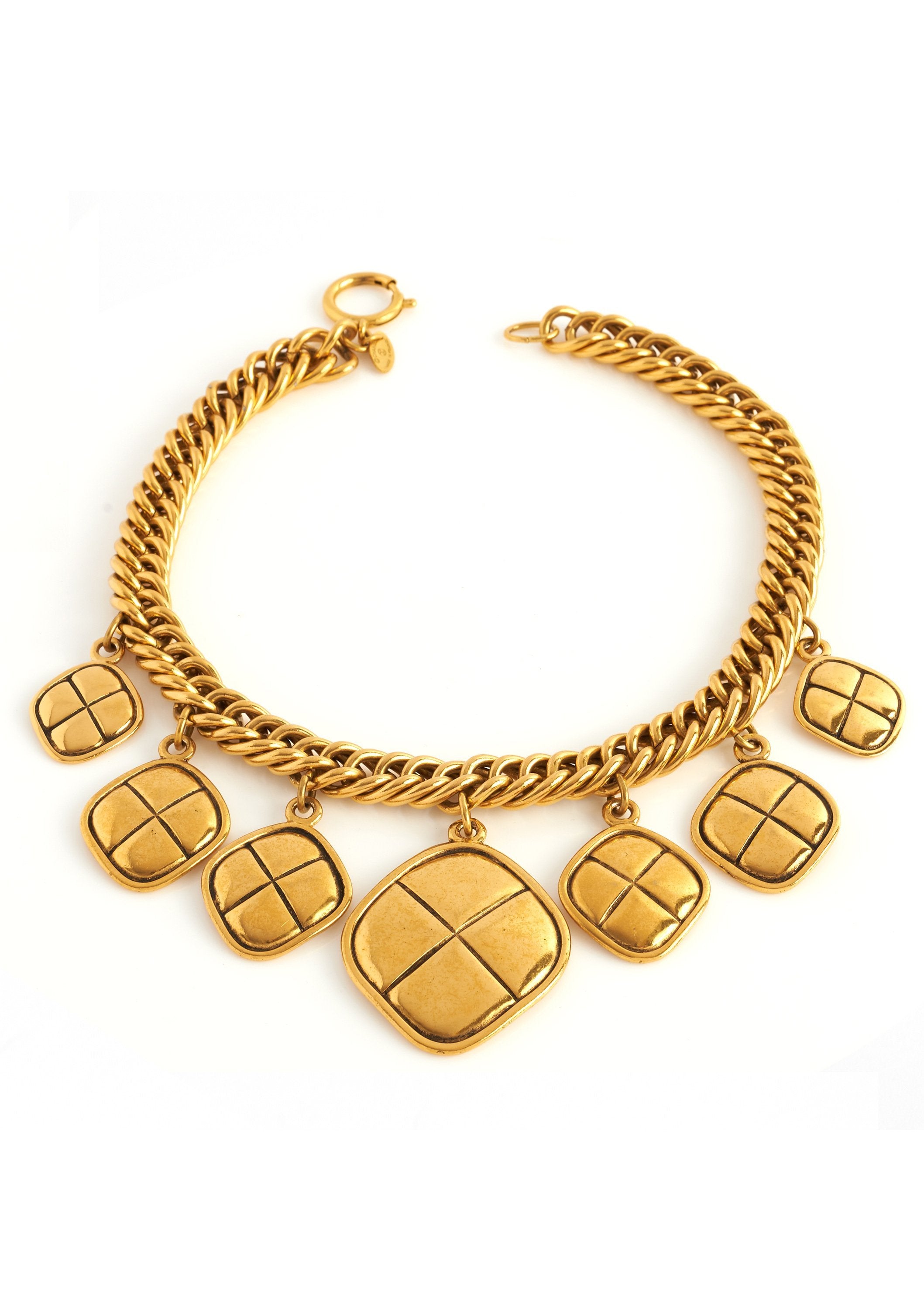 Chanel Vintage Quilted Charm Necklace - Parallel Luxury