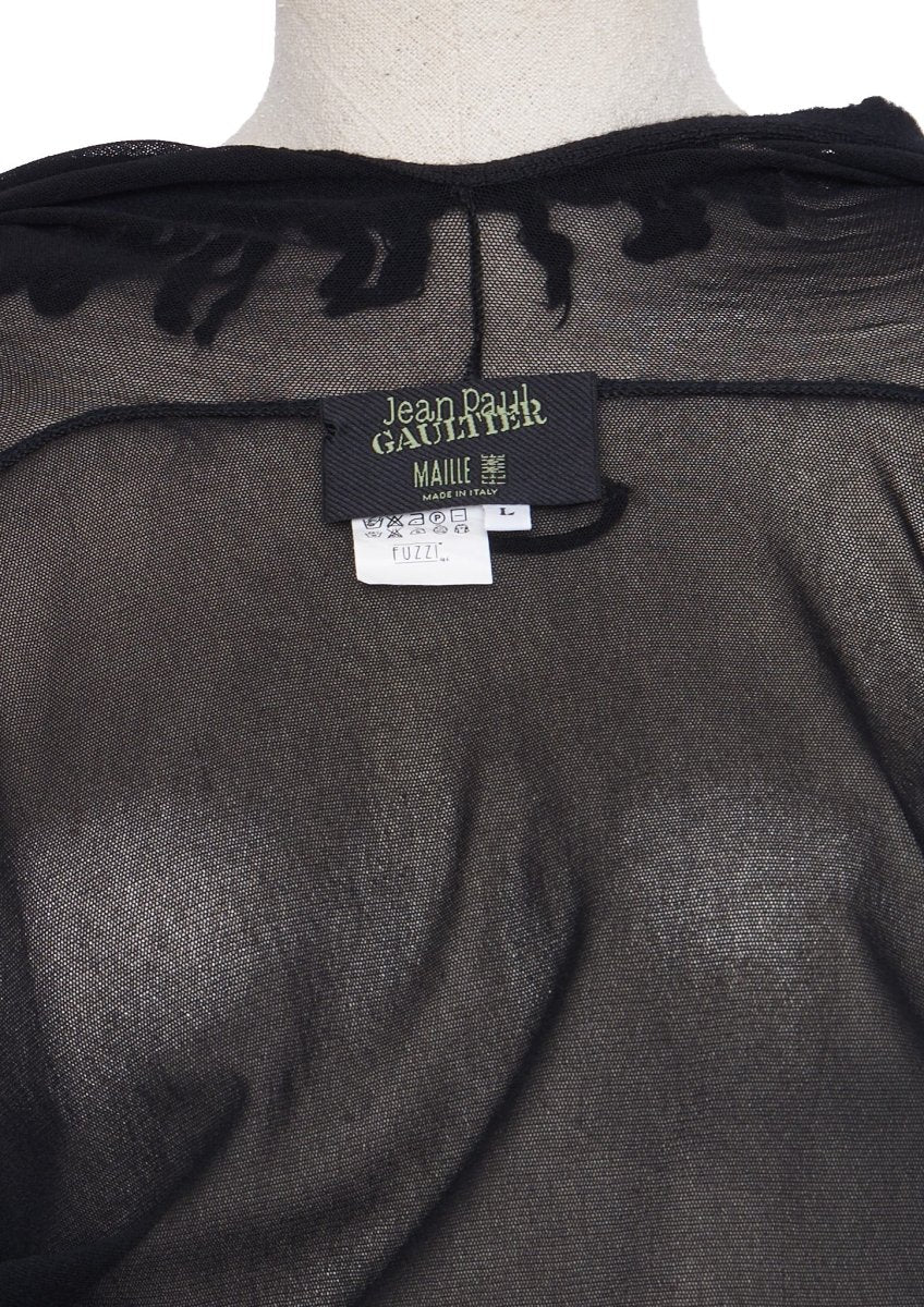 Jean Paul Gaultier Sheer Black Cardigan - L - Parallel Luxury