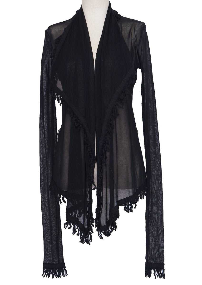 Jean Paul Gaultier Sheer Black Cardigan - L - Parallel Luxury